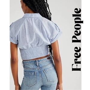 Free People Bridgette Top – Medium – Blue – Sold Out